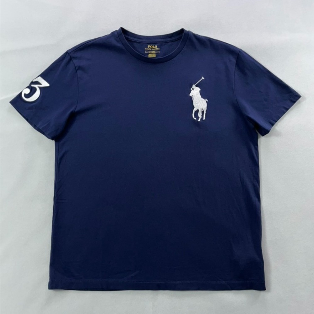 Polo Ralph Lauren Big Pony T Shirt Men Medium Navy Classic Fit Embroidered
